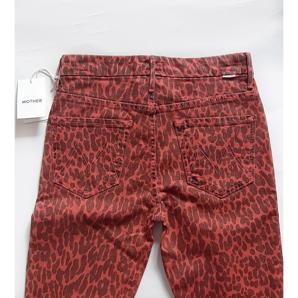 Mother High Waist Hooker Ankle Fray Jeans Leopard - Picture 8 of 8